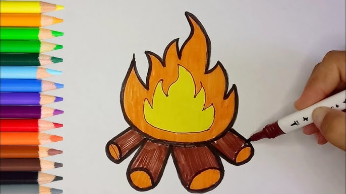 Як намалювати вогонь простим олівцем або фарбами