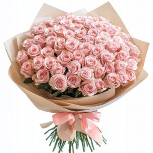 Букет 101 рожева троянда "Наталі"