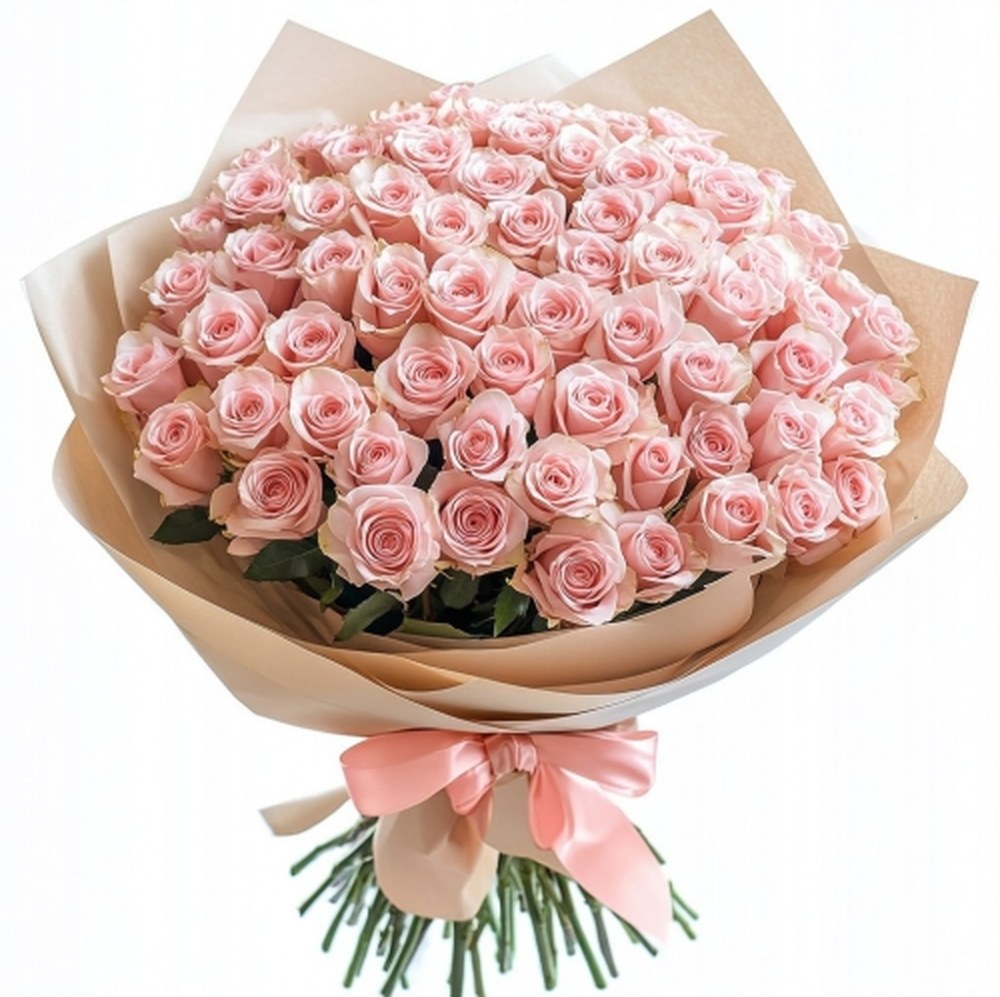 Букет 101 рожева троянда "Наталі"